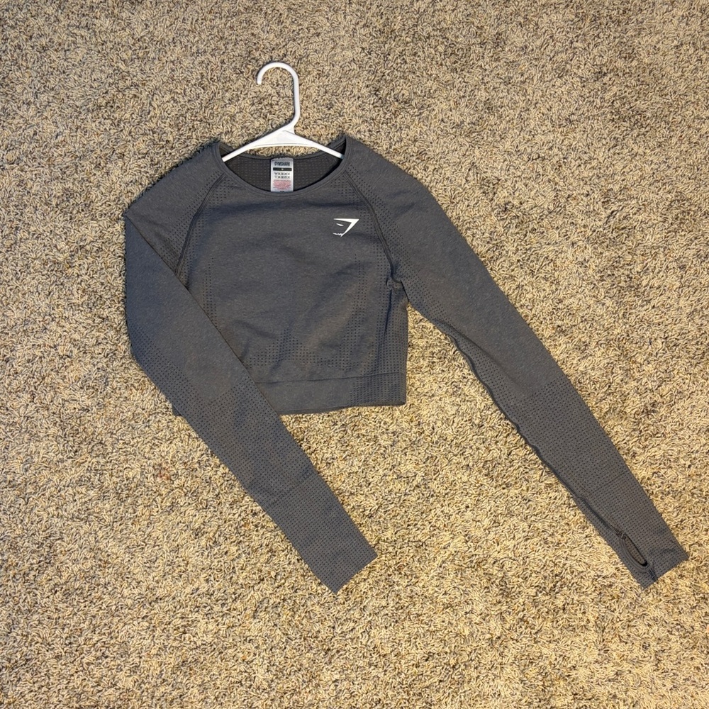 Gymshark VITAL CROP TOP Compression Fit Color Strong Grey Marl